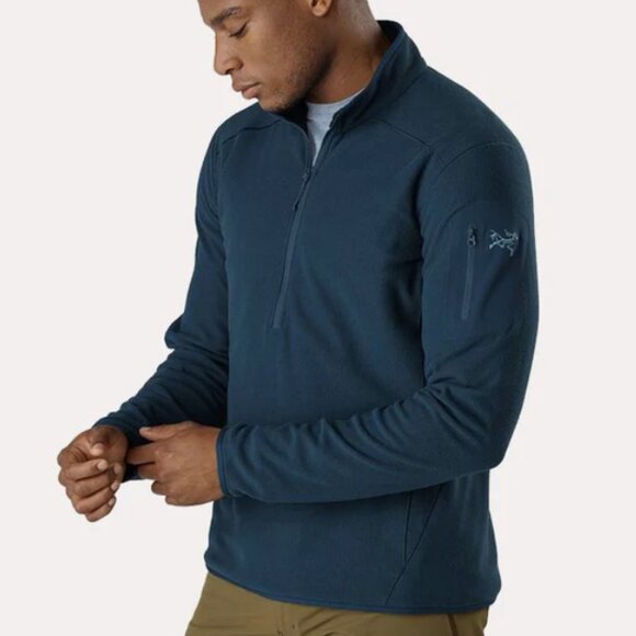 Arc'teryx | Men's Delta LT Zip Neck Pullover Polartec Micro Grid Black Size M - Picture 2 of 16